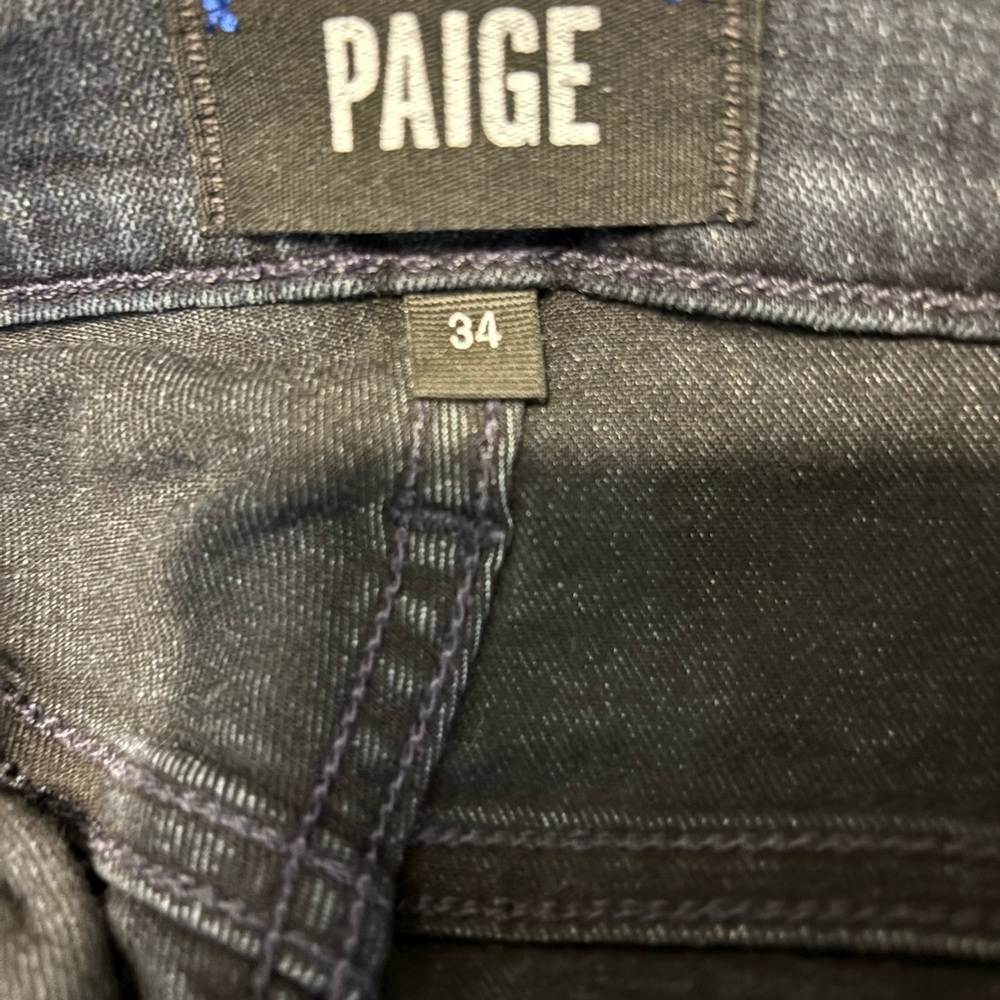 PAIGE LENNOX SLIM Men's Dark Blue Jean Size 34x32 - Picture 4 of 12